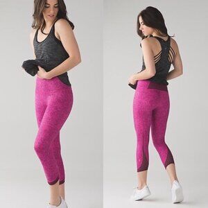 Lululemon Transcend Crop Legging Size 4 Rio Mist Pink